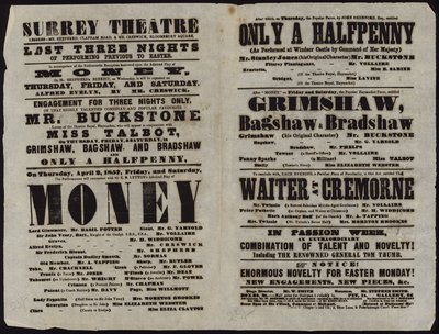 Playbill vydaný Surrey Theatre od English School