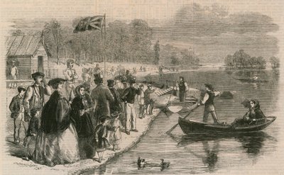 Výletní lodě na vodě v Regents Park od English School