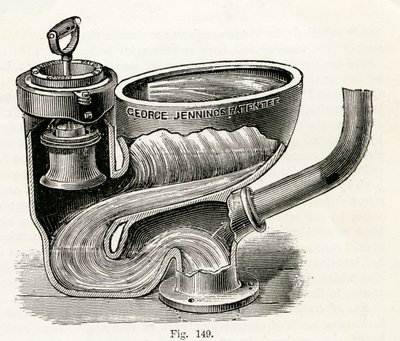 Skříň s ponorným ventilem, se zvednutou rukojetí, 1870 od English School