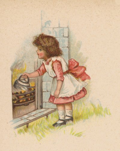 Polly Put The Kettle On (chromolitho) od English School