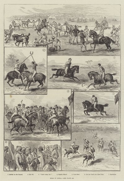 Polo v Indii (rytina) od English School