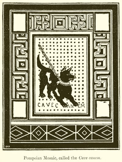 Pompejská mozaika, zvaná Cave Canem od English School