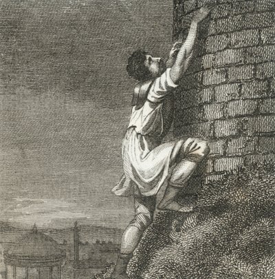 Poncius Comminius stoupá na Citadelu (rytina) od English School