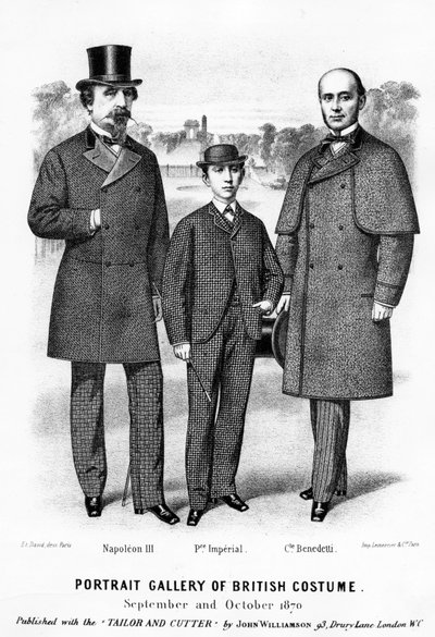 Portrétní galerie britského kostýmu, publikoval s Tailor and Cutter John Williamson, 1870 od English School