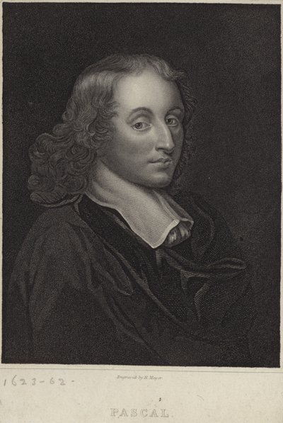 Portrét Blaise Pascala od English School