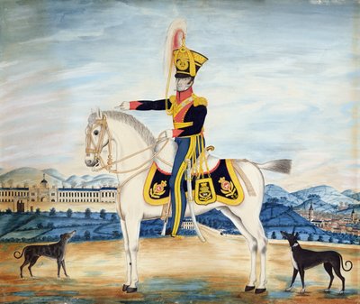 Portrét kapitána Williama Manfulla v plných vojenských šatech, 1822 (wc, kvaš a tužka na papíře) od English School