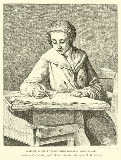 Portrét Carle Verneta, když mu bylo čtrnáct let od English School