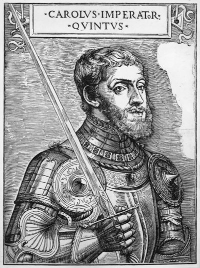 Portrét Karla V. (1500-58), císaře Svaté říše římské od English School
