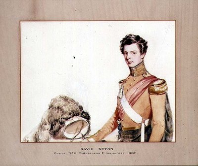 Portrét Davida Setona, praporčíka 93. Sutherland Highlanders od English School