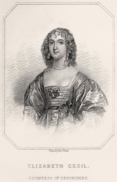 Portrét Elizabeth Cecil, hraběnka z Devonshire, 1835 od English School