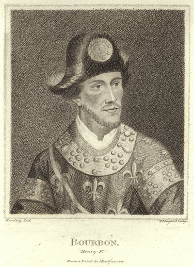 Portrét Jindřicha V., rod Bourbonů od English School