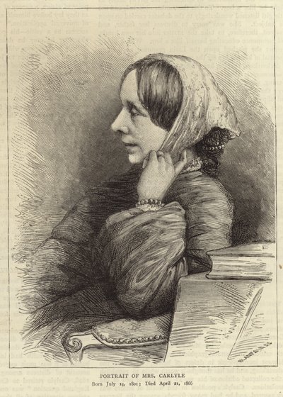 Portrét Jane Welshové, manželky Thomase Carlylea od English School
