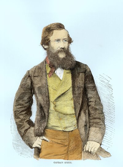 Portrét Johna Hanninga Spekeho (1827-64) (později kolorování) od English School