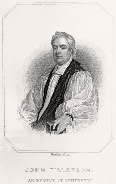 Portrét Johna Tillotsona, arcibiskupa z Canterbury, 1835 od English School