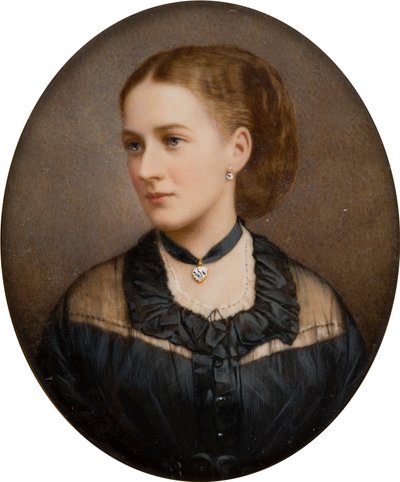 Portrét lady Idy Lumleyové, vikomtesy Newportové 1870, poté hraběnky z Bradfordu (1848-1936), kolem 1868-1936 (ručně tónovaná fotografie) od English School