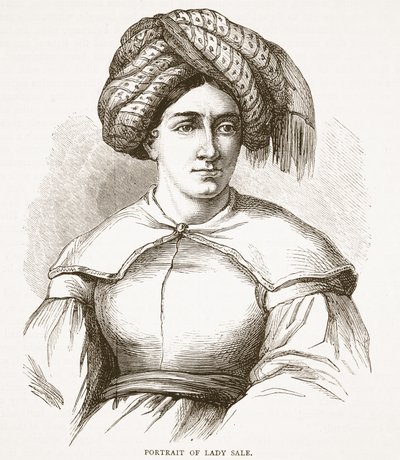 Portrét lady Sale, ilustrace z Cassells Illustrated History of England od English School
