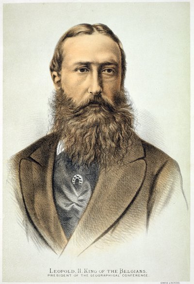 Portrét Leopolda II (1835-1909), belgického krále (1865-1909) od English School