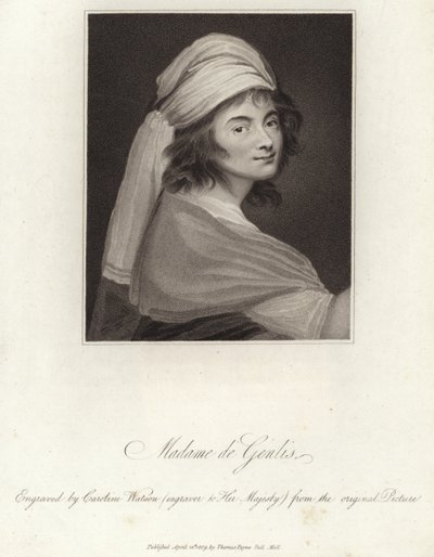 Portrét Madame de Genlis od English School