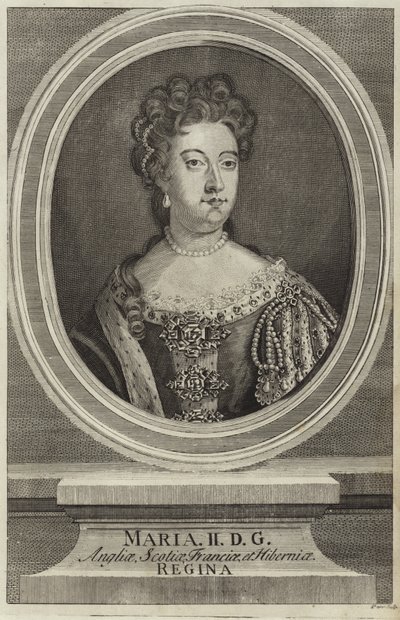 Portrét anglické Marie II od English School