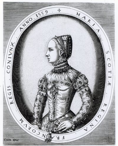 Portrét skotské královny Marie (1542-87), vyryl Hieronymus Cock (asi 1510-70) 1559 od English School
