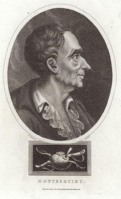 Portrét Montesquieu od English School