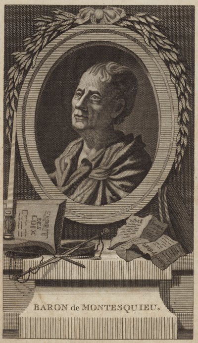 Portrét Montesquieu od English School