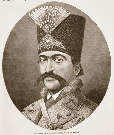 Portrét Násira-ed-Dína, perského šáha, ilustrace z knihy Cassells Illustrated History of England od English School