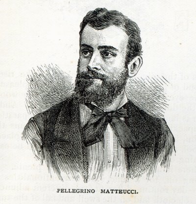 Portrét Pellegrina Matteucciho, z knihy "Volná hodina", 1888 od English School