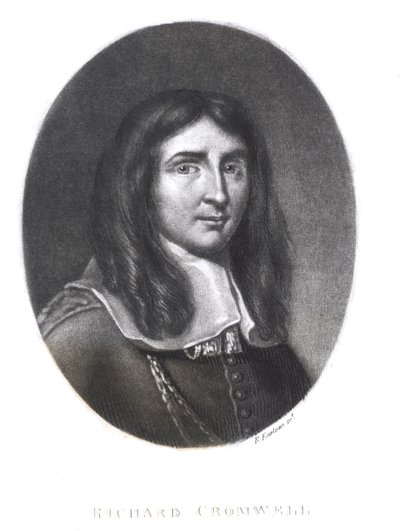 Portrét Richarda Cromwella (1626-1712) vyrytý Richardem Earlomem (1743-1822) z 