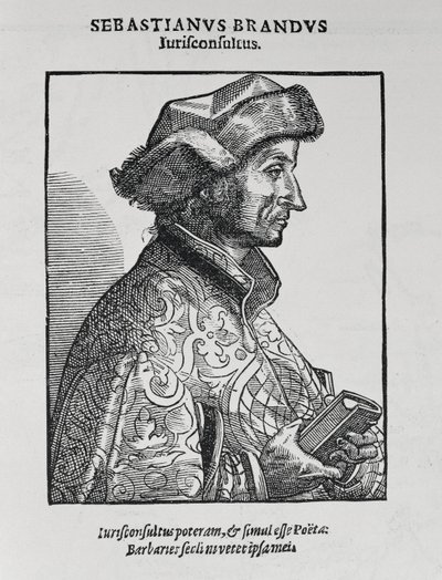Portrét Sebastiana Branta (asi 1458-1521) z The Narrative and Critical History of America, editoval Justin Winsor, Londýn, 1886 od English School