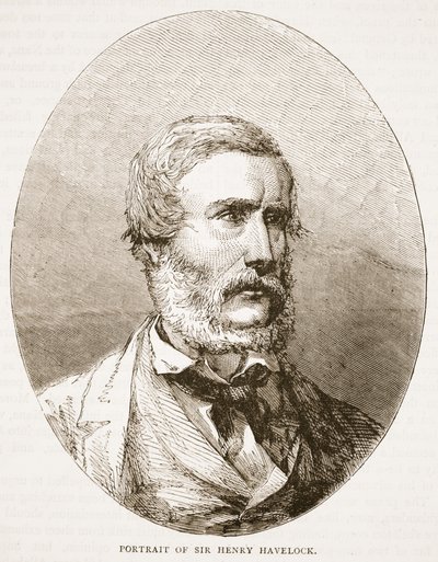 Portrét sira Henryho Havelocka, ilustrace z Cassells Illustrated History of England od English School