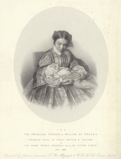 Portrét Victorie, princezny Royal, se svým synem, Frederick William Victor Albert od English School