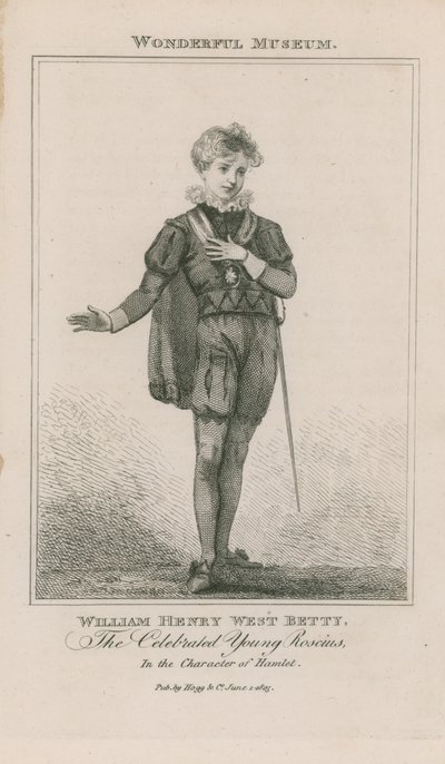Portrét Williama Henryho West Bettyho jako Hamleta od English School