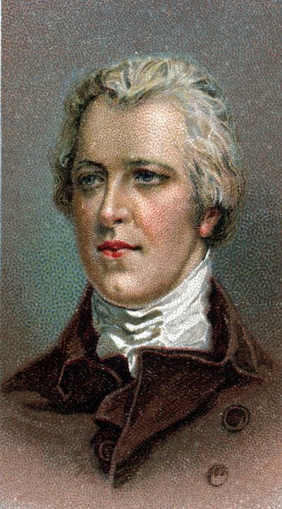 Portrét Williama Pitta mladšího (1759-1806) - Portrét Williama Pitta mladšího (1759-1806) - Ze série ""Vůdci mužů""" - Chromolitografie - Anglická škola, 20. století - od English School
