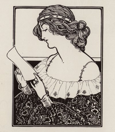 Portrét ženy čtoucí dopis (litho) od English School