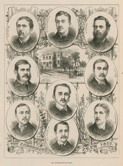 Portréty posádky Cambridge z roku 1877 od English School