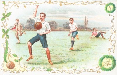 Pohlednice s muži hrají fotbal od English School