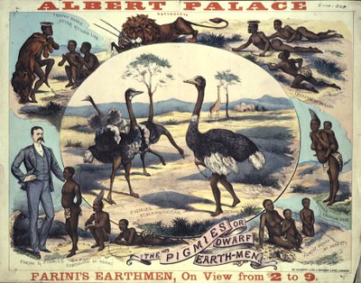 Plakát s reklamou „Fariniho pozemšťané“ v paláci Albert od English School