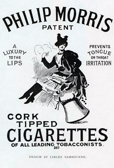 Plakát pro cigarety Philip Morris, navržený Linsay Sambourne, 1896 od English School