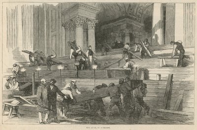 Přípravy v katedrále St Pauls na pohřeb vévody od English School