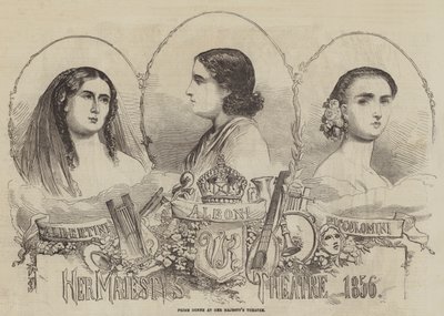Prime Donne v divadle Jejího Veličenstva, 1856 od English School