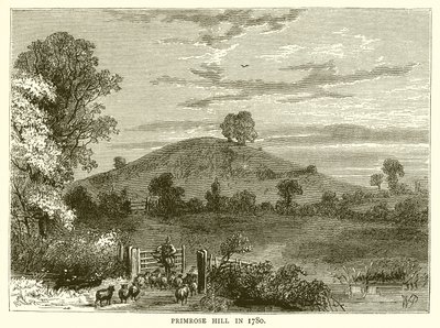 Primrose Hill v roce 1780 od English School