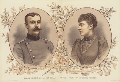 Princ Aribert z Anhalt-Dessau a princezna Louise ze Šlesvicka-Holštýnska (chromolitho) od English School