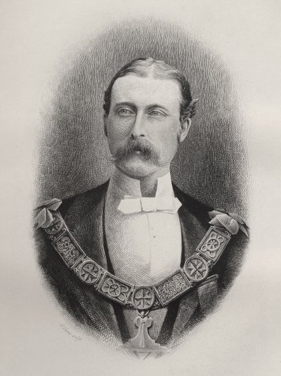 Princ Arthur William Patrick, vévoda z Connaughtu a Strathearnu, rytina C. Laurieho, z knihy "The History of Freemasonry, volume I", vydané Thomasem C. Jackem, Londýn, 1883. od English School