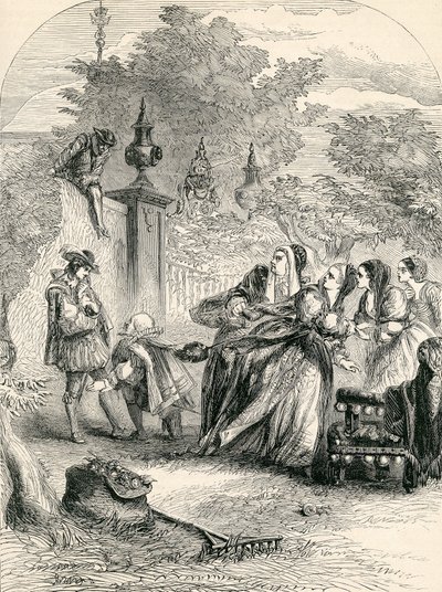 Princ Charles překvapil Infanta v Orchard, 19. století od English School