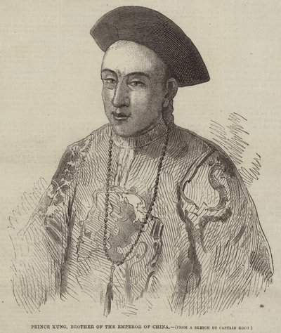 Princ Kung, bratr čínského císaře (rytina) od English School
