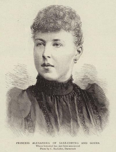 Princezna Alexandra Saxe-Coburg a Gotha (rytina) od English School
