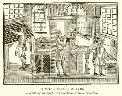 Tiskárna, c. 1710 od English School
