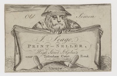 Printseller, J Seago, vizitka od English School