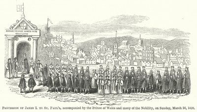 Prozession von James I. zu St. Paul